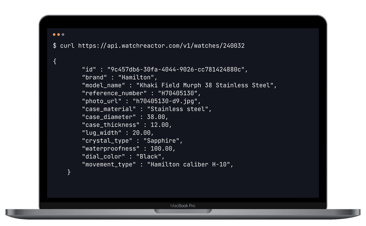 Watch API response sample